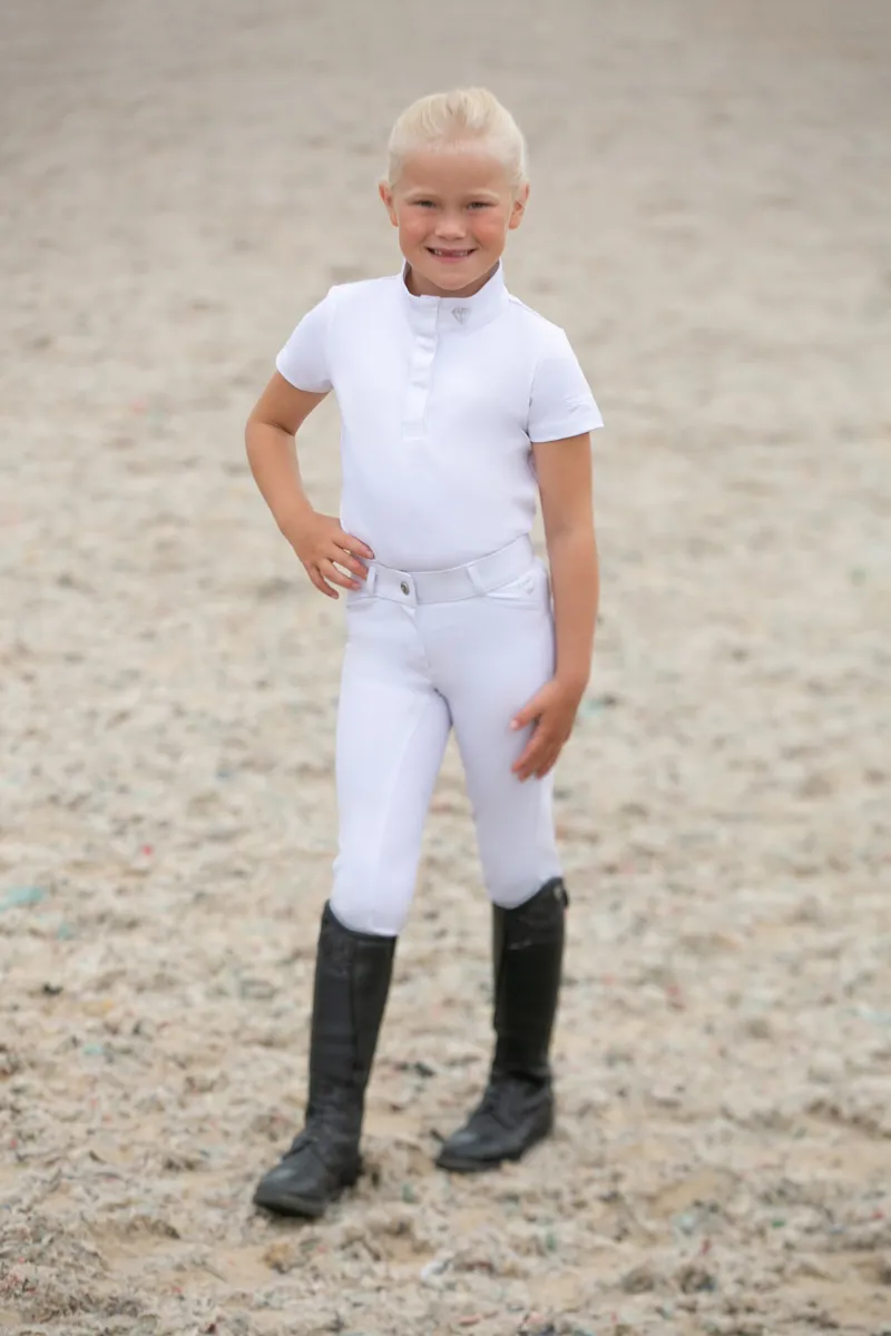 Hy Equestrian Cadiz Mizs Show Shirt - White/Silver